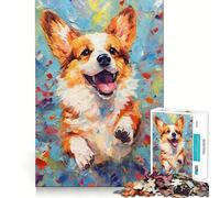 Palette Corgi Dog Painting Jigsaw Puzzles 1000 Pieces for Teenagers Recall Boost Serene Time Smooth Cut Elegant Gift (50x75cm)