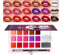 Palette di - Palette di da 18 colori | Palette di lucidalabbra idratanti impermeabili | Cosmetici per costumi di Halloween a lunga tenuta per riunioni, esibizioni