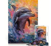 Palette Dolphin Painting Jigsaw Puzzles for Adults 1000 Pieces Fine Logic Toy Casual Relax Neat Edge Fine Art Piece (38x26cm)