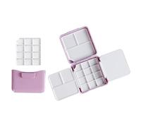 Palette for Artists with Divided Paint Wells, purple, C | Removable Paint Insert, Two Fold-Out Mixing Palettes, Organized Color Setup for Watercolor Painting