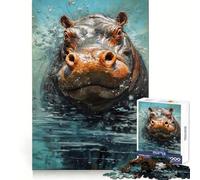 Palette Hippo Painting 1000 Piece Jigsaw Puzzles for Teenagers Jigsaw Logic Ability Toy Soft Relax Accurate Cut Cherished Gift (38x26cm)