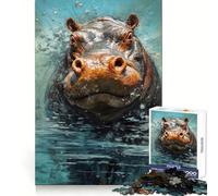 Palette Hippo Painting Jigsaw Puzzles 1000 Pieces for Teenagers Recall Boost Serene Time Smooth Cut Elegant Gift (50x75cm)