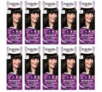 Palette Intensive Colour Cream 1-0 (N1) Black Hair Colour - Full Box - with English Instruction Leaflet (Pack of 10)