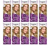Palette Intensive Colour Cream 8-0 (N7) Medium Blonde Hair Colour, Full Box, with English Instruction Leaflet (Pack of 10)