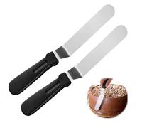 Palette Knife Baking 2Pcs, 6 Inch Cake Spatula Stainless Steel Pallet Knife Multi-Purpose Icing Spatula Pastry Knife with A Anti-Slip Grip Handle Professional Cake Angled Offset Spatula