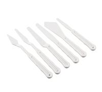 Palette Knife Painting Spatulas Easy to Clean Smooth Handle for Painting Projects 6pcs White Plastic