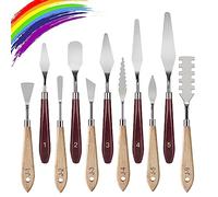 Palette Knife Set, 11 Pieces Stainless Steel Spatula Palette Knives Painting Accessories Art Supplies for Oil Painting, Gouache, Watercolor, Rock Painting