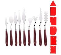 Palette Knife Stainless Steel Painting Knife Set, 9PCS Painting Art Spatula with 6 Plastic Scraper