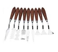 Palette Knife, Wood and Stainless Steel Oil Painting Supplies with 9Pcs Paint Tools for Oil Painting