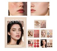 Palette Makeup - Sweat Proof Face Cosmetic Set, Lip Gloss Highlighter Blush Contouring, Five Layer Beauty Palette | Natural Color Payoff gGlam Kit for Teen Girls Ladies Mothers Dating Events