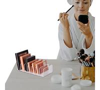 Palette Organizer, Clear Acrylic Desk Organizer For Sorting Mail, 7-Section Divided Makeup Organizer Eyeshadow Cosmetics Storage For Bathroom Vanity Countertop
