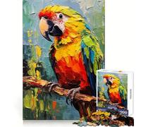 Palette Parrot Painting Jigsaw Puzzle for Teenagers 1000 Pieces Smart Game Family Time Pattern Assembly Santa Wish Pick (38x52cm)