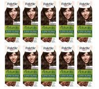 Palette Permanent Naturals Colour Cream 4-0 (700) Middle Brown Hair Colour - Full Box - with English Instruction Leaflet (Pack of 10)
