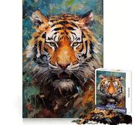 Palette Tiger Painting 1000-piece Puzzle for Teenagers Logic Boost Toy Tension Relief Quality Edge Santa Wish Item (50x75cm)