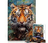 Palette Tiger Painting Jigsaw 1000 Pieces for Adults Cognitive Toy Bonding Time Pattern Assembly Santa Wish Item (38x26cm)