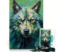 Palette Wolf Painting 1000 Piece Jigsaws for Teenagers Puzzle Recall Boost Stress Free Smooth Cut Artistic Gift (38x26cm)