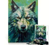 Palette Wolf Painting Hard Jigsaw Puzzle for Adults 1000 Pieces Memory Lift Easy Leisure Image Assembly Artistic Gift (50x75cm)