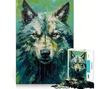 Palette Wolf Painting Hard Jigsaw Puzzle for Adults 1000 Pieces Memory Lift Easy Leisure Image Assembly Artistic Gift (50x75cm)