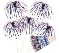 Palillos Para Cóctel, 50 Pieces Pinchos Para Cupcakes - Aperitivos Postres Fruta Y Decoration Temática | Barbacoa Postre Independencia Verano Celebración Hogar