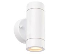 Palin Gloss White Steel External Up/Down Outdoor Security GU10 Wall Light IP44 Rated