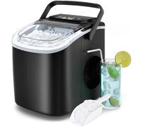 PALINTH Portable Ice Maker Machine, Self-Cleaning, Bullet Ice, 2 Sizes - Black