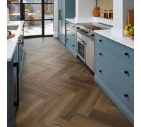 Palio By Karndean Dark Brown Oak Effect Embossed Herringbone Luxury Vinyl Click Planks, 1.95M²