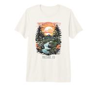 Palisade, CO, USA Mountain Sunset Distressed Design Premium T-Shirt