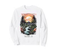 Palisade, CO, USA Mountain Sunset Distressed Design Sweatshirt