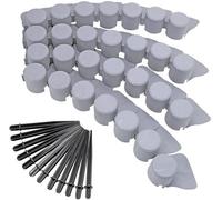 Palisade Edging With Push-In Pegs, Decorative Garden Border For Flowerbeds And Paths