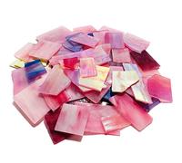 PALJOLLY Pink and Purple Glass Mosaic Tiles, Irregular Stained Glass Scraps Sheets, Mosaic Pieces for Crafts, 35oz/1kgs Value Pack