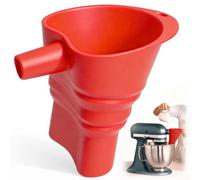 Palksky Flour Funnel Silicone for Kitchen Aid Standing Mixer, Foldable Flour Infundibulum Stand Mixer Attachment for KitchenAid, Dishwasher-Safe Red(Extended Size)