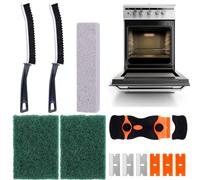 Palksky Heavy Duty Oven Cleaning Tools, Oven Cleaner Accessories, Oven Cleaning Kit with Crevice Cleaning Brush, Razor Blade Scraper, Pumice Stone, Cleaning Rags