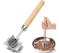 Palksky Meat Chopper Stainless Steel, 6 Curve Blades Meat Masher, 11 Inch Ground Beef Chopper Tool & Hamburger Smasher, Meat Pounder & Multi-Purpose Kitchen Tool