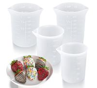 Palksky Silicone Cups for Melting Chocolate, 4PCS Silicone Measuring Cups with 250 & 350ml Capacity, Reusable Baking Supplies for DIY Chocolate Molds