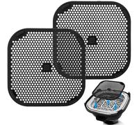 Palksky Silicone Splash Guard Mat for Ninja FN101 Airfryer, Heat Resistant Splatter Shield Replacement for Ninja Crispi Airfryer Accessories, 2-Pack Black