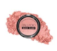 Palladio Baked Blush, Highly Pigmented Shimmery Formula, Easy to Blend and Highly Buildable, Apply Dry for a Natural Glow or Wet for a Dramatic Luminous Look, Long Lasting for All day Wear, Rosey