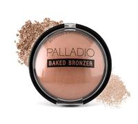 Palladio Baked Bronzer, Highly Pigmented and Easy to Blend, Shimmery Bronzed Glow, Use Dry or Wet, Lasts all day long, Provides Rich Tanning Color Finish, Powder Compact, Atlantic Tan