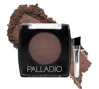 Palladio Brow Powder for Eyebrows, Soft and Natural Eyebrow Powder with Jojoba Oil & Shea Butter, Helps Enhance & Define Brows, Compact Size for Purse or Travel, Includes Applicator Brush, Dark Brown