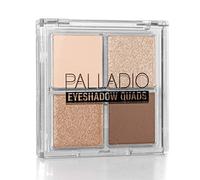 Palladio Eyeshadow Quads, Velvety Pigmented Blendable Matte, Metallic & Shimmer Finishes, Creamy Formula, Four Way Quad Eye Shadow Palette, Talc-Free (Miss Popular)