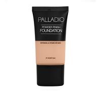 Palladio Powder Finish Liquid Foundation, Natural Matte Appearance, Reduces Fine Lines, Covers Large Pores, Hides Imperfections, All Day Wear, Sheer to Medium Coverage, Sandy Beige