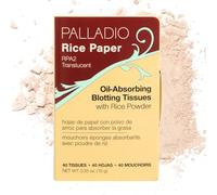 Palladio Rice Paper Facial Tissues for Oily Skin, Face Blotting Sheets Made from Natural Rice, Oil Absorbing Paper with Rice Powder, 2 Sided, Instant Results, Translucent, 40 Count, Pack of 1