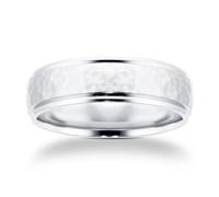 Palladium 500 6mm Hammered Band - Ring Size V
