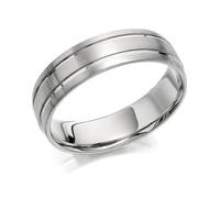 Palladium 950 Brushed Finish Banded Wedding Ring - 6mm - R12112-Y