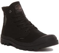 Palladium Monochrome Mid Top City Walk Canvas Lace Up Boots Black Mono UK 9 - 12