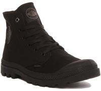Palladium Monochrome Mid Top City Walk Canvas Mens Boot Black MonoUK 7-12