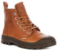Palladium Pampa Hi Zip Leather Side Zipper Womens Boots In Brown UK 4 - 8