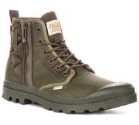 Palladium Pampa Military Zip Lace Up Mens Ankle Boots In Olive UK 3 - 12