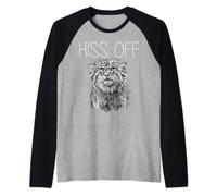 Pallas Cat Hiss Off Manul Wild Cat Funny Angry Cat Outfit Raglan Baseball Tee