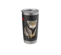 Pallas Cat - Japanese Ink Style Minimalist Zen Art Design Stainless Steel Insulated Tumbler