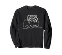 Pallas Cat Manul Line Art Wild Feline Illustration Sweatshirt